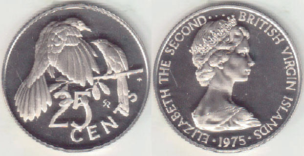 1975 British Virgin Islands 25 Cents (Proof) A000443